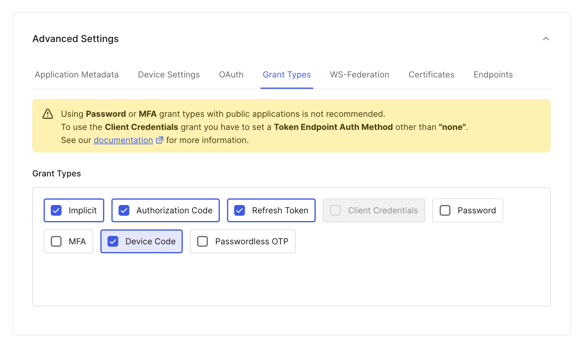 Auth0 Applications Dashboard